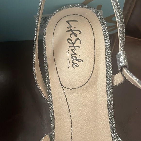 Brand new life stride dress shoes in shimmery pewter color . - Picture 3 of 6